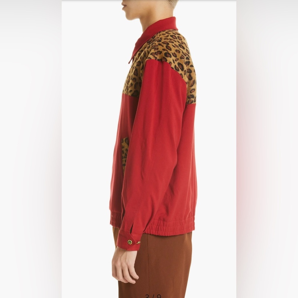 Bogey Boys mens Animal Spot  Cheetah Zip Jacket in Cheetah/Red Size Large - Picture 5 of 10